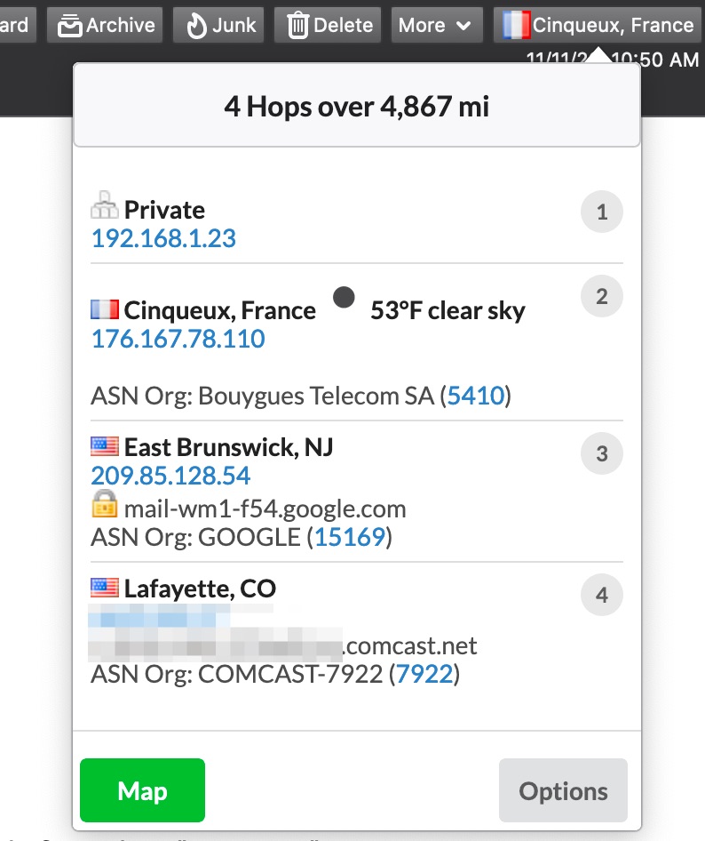 MailHops Message View MailHops Message View